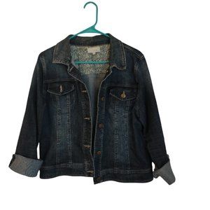 Dept 222 Women's Denim Jacket Color: Dark Wash Size:16P (Petite Size)